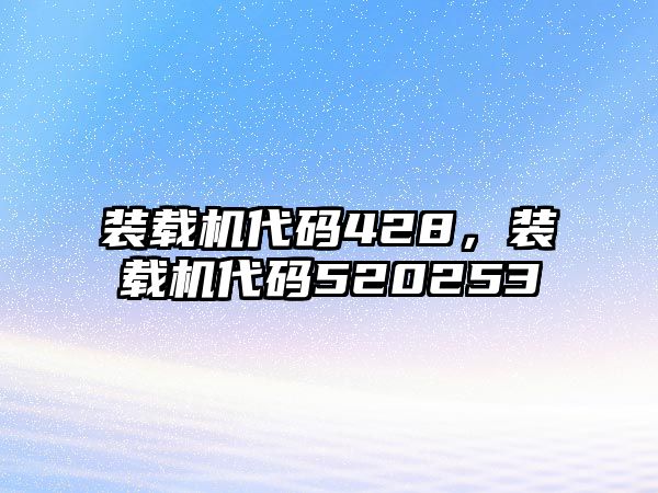 裝載機(jī)代碼428，裝載機(jī)代碼520253