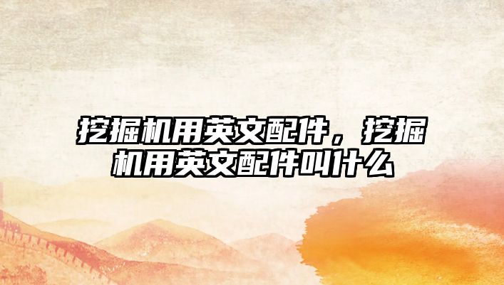 挖掘機(jī)用英文配件，挖掘機(jī)用英文配件叫什么