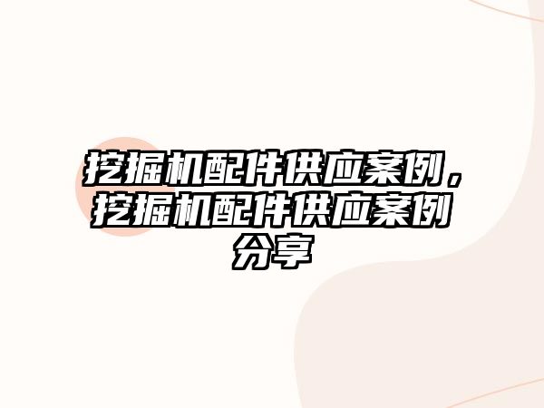 挖掘機配件供應案例，挖掘機配件供應案例分享