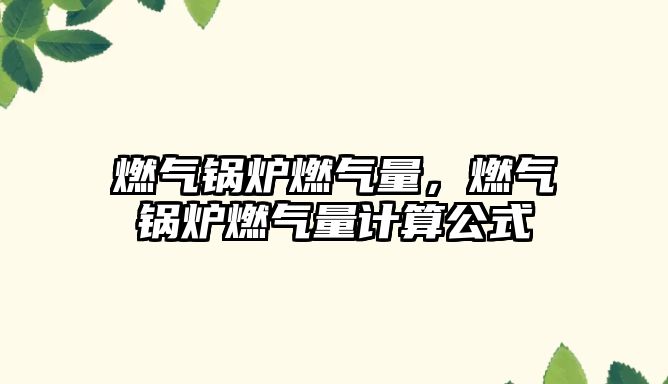 燃?xì)忮仩t燃?xì)饬浚細(xì)忮仩t燃?xì)饬坑?jì)算公式