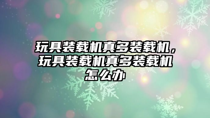 玩具裝載機(jī)真多裝載機(jī)，玩具裝載機(jī)真多裝載機(jī)怎么辦