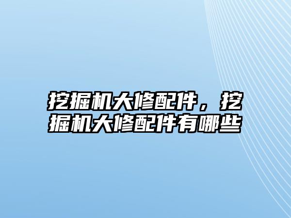 挖掘機大修配件，挖掘機大修配件有哪些