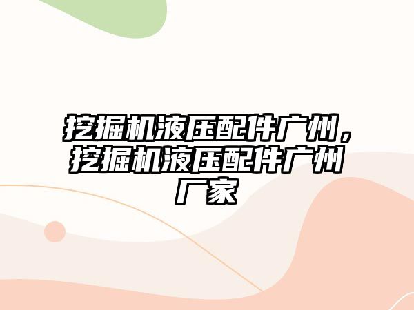 挖掘機液壓配件廣州，挖掘機液壓配件廣州廠家