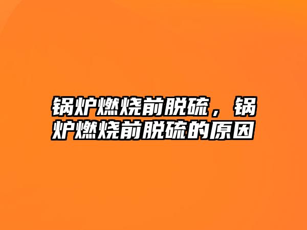 鍋爐燃燒前脫硫，鍋爐燃燒前脫硫的原因