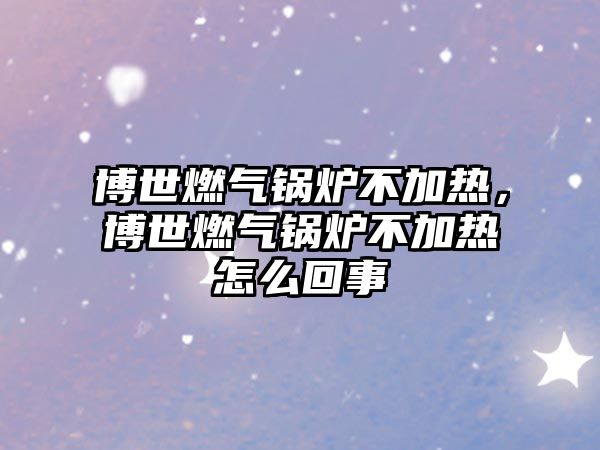 博世燃氣鍋爐不加熱，博世燃氣鍋爐不加熱怎么回事