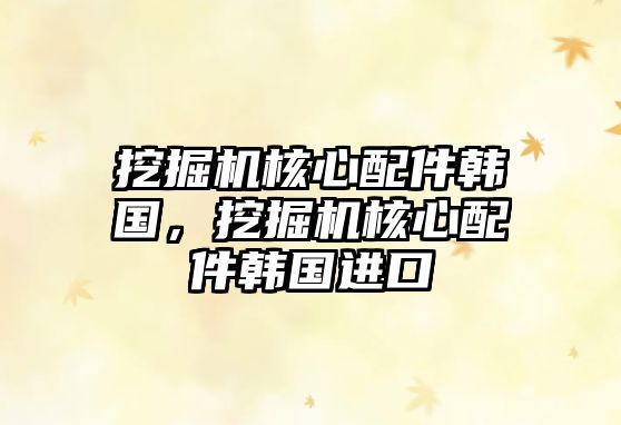 挖掘機(jī)核心配件韓國(guó)，挖掘機(jī)核心配件韓國(guó)進(jìn)口
