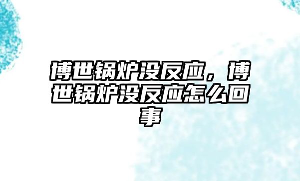 博世鍋爐沒反應(yīng)，博世鍋爐沒反應(yīng)怎么回事