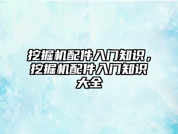 挖掘機配件入門知識，挖掘機配件入門知識大全