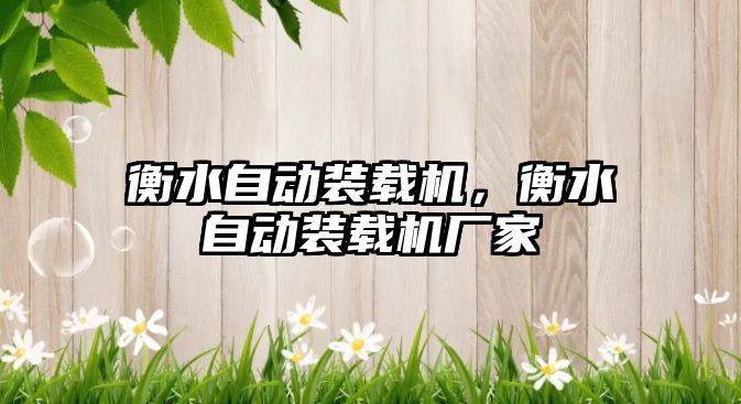 衡水自動(dòng)裝載機(jī)，衡水自動(dòng)裝載機(jī)廠家