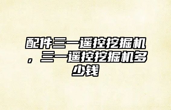 配件三一遙控挖掘機(jī)，三一遙控挖掘機(jī)多少錢