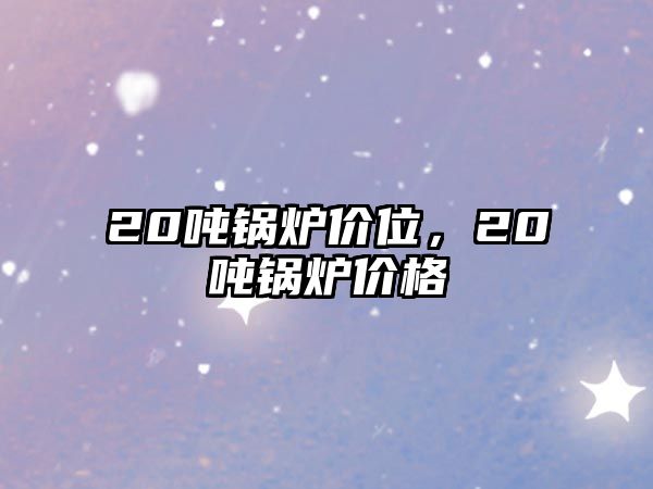 20噸鍋爐價位，20噸鍋爐價格