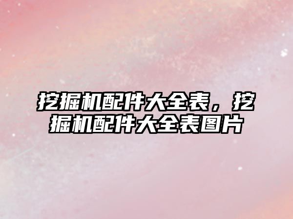 挖掘機(jī)配件大全表，挖掘機(jī)配件大全表圖片