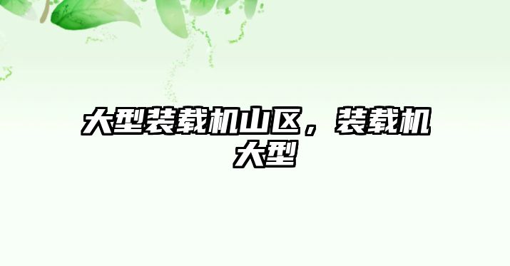 大型裝載機(jī)山區(qū)，裝載機(jī) 大型