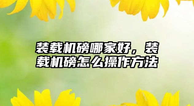 裝載機(jī)磅哪家好，裝載機(jī)磅怎么操作方法