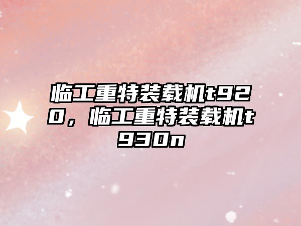 臨工重特裝載機t920，臨工重特裝載機t930n