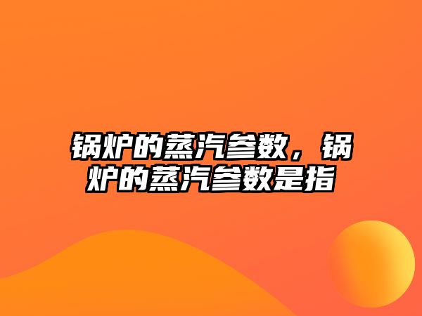 鍋爐的蒸汽參數(shù)，鍋爐的蒸汽參數(shù)是指