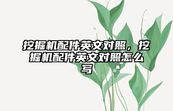 挖掘機配件英文對照，挖掘機配件英文對照怎么寫