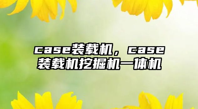 case裝載機(jī)，case裝載機(jī)挖掘機(jī)一體機(jī)