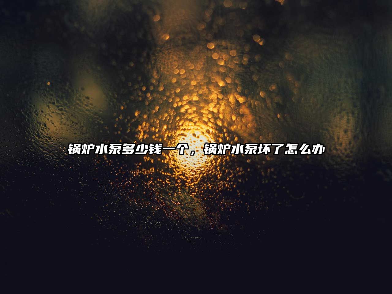 鍋爐水泵多少錢一個(gè)，鍋爐水泵壞了怎么辦