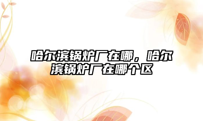 哈爾濱鍋爐廠在哪，哈爾濱鍋爐廠在哪個區(qū)