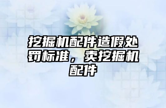 挖掘機(jī)配件造假處罰標(biāo)準(zhǔn)，賣挖掘機(jī)配件