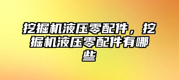 挖掘機液壓零配件，挖掘機液壓零配件有哪些