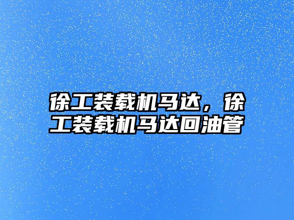 徐工裝載機(jī)馬達(dá)，徐工裝載機(jī)馬達(dá)回油管