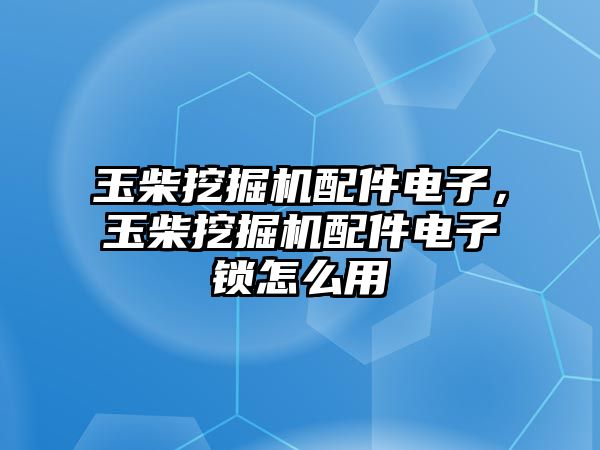 玉柴挖掘機配件電子，玉柴挖掘機配件電子鎖怎么用