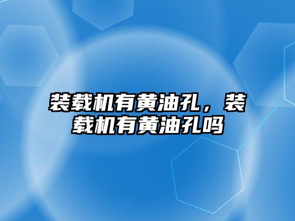 裝載機(jī)有黃油孔，裝載機(jī)有黃油孔嗎