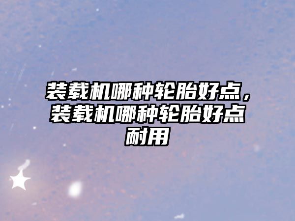 裝載機(jī)哪種輪胎好點(diǎn)，裝載機(jī)哪種輪胎好點(diǎn)耐用