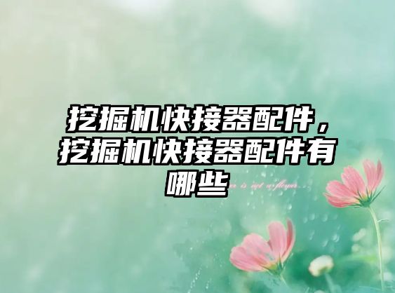 挖掘機快接器配件，挖掘機快接器配件有哪些