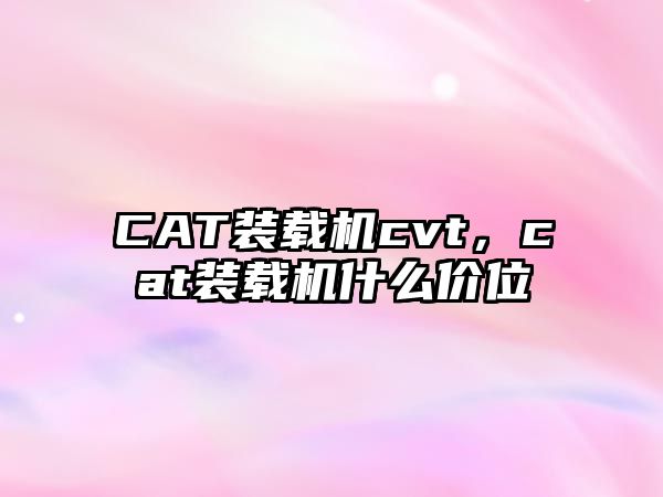 CAT裝載機(jī)cvt，cat裝載機(jī)什么價(jià)位