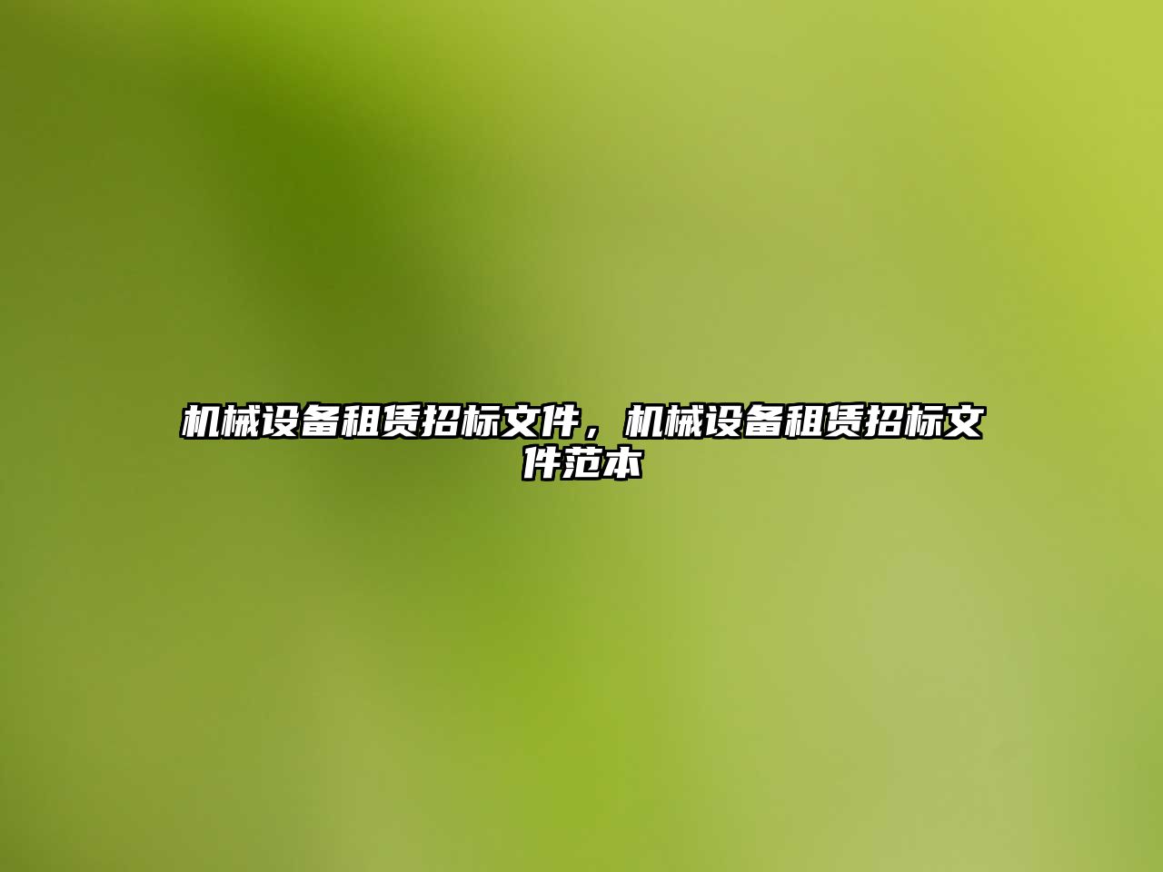機(jī)械設(shè)備租賃招標(biāo)文件，機(jī)械設(shè)備租賃招標(biāo)文件范本