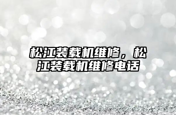 松江裝載機(jī)維修，松江裝載機(jī)維修電話