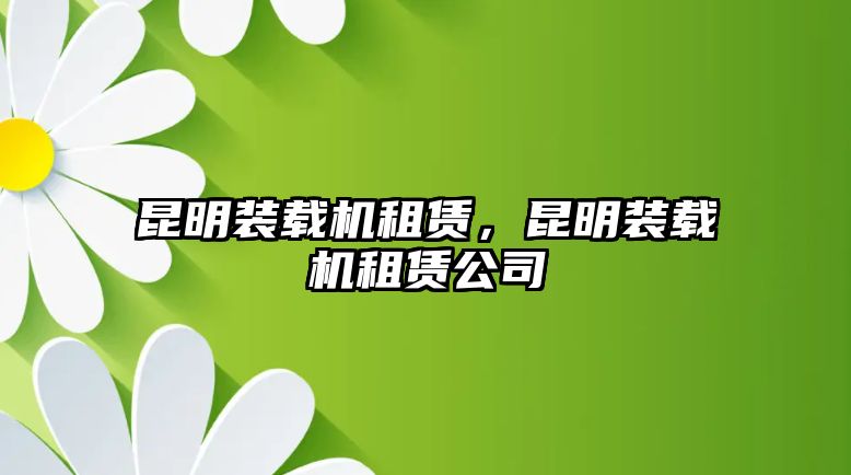 昆明裝載機(jī)租賃，昆明裝載機(jī)租賃公司