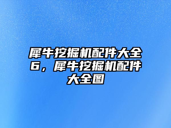 犀牛挖掘機(jī)配件大全6，犀牛挖掘機(jī)配件大全圖
