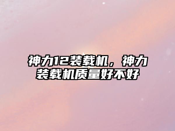 神力12裝載機(jī)，神力裝載機(jī)質(zhì)量好不好