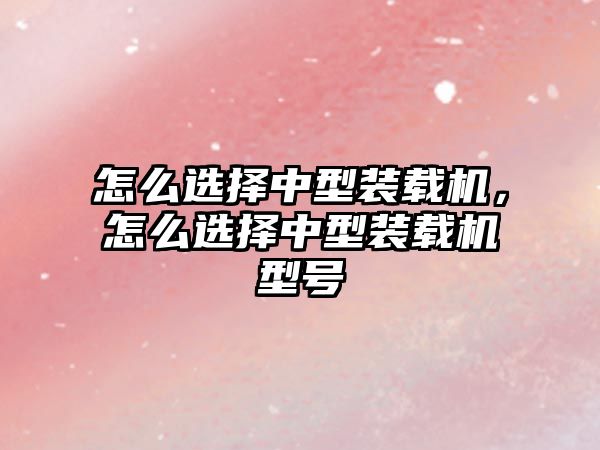 怎么選擇中型裝載機(jī)，怎么選擇中型裝載機(jī)型號