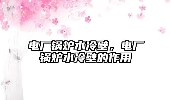 電廠鍋爐水冷壁，電廠鍋爐水冷壁的作用