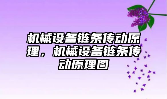 機(jī)械設(shè)備鏈條傳動(dòng)原理，機(jī)械設(shè)備鏈條傳動(dòng)原理圖