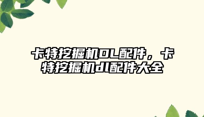 卡特挖掘機DL配件，卡特挖掘機dl配件大全