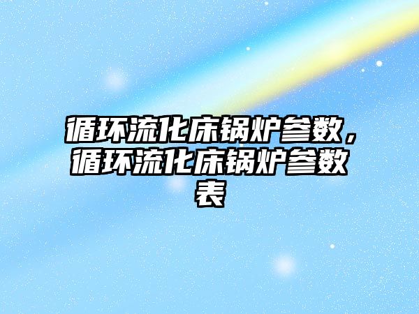 循環(huán)流化床鍋爐參數(shù)，循環(huán)流化床鍋爐參數(shù)表