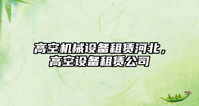 高空機械設備租賃河北，高空設備租賃公司