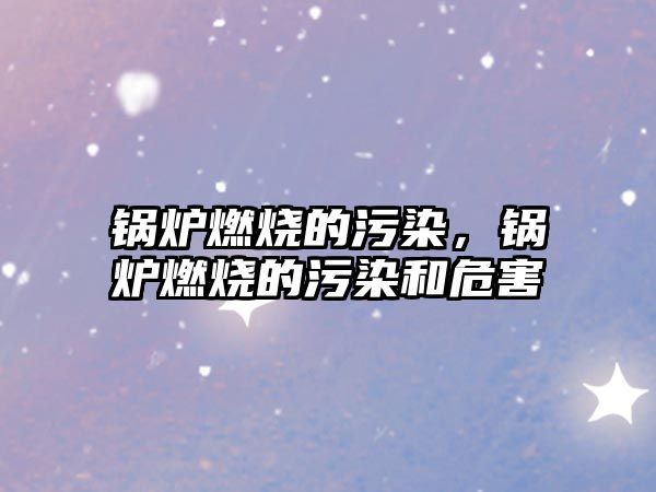 鍋爐燃燒的污染，鍋爐燃燒的污染和危害