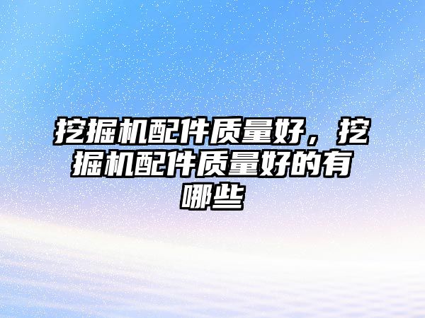 挖掘機(jī)配件質(zhì)量好，挖掘機(jī)配件質(zhì)量好的有哪些