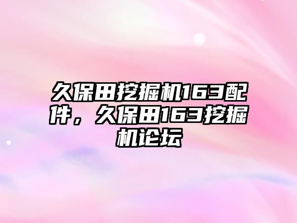 久保田挖掘機163配件，久保田163挖掘機論壇