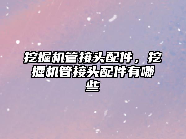 挖掘機(jī)管接頭配件，挖掘機(jī)管接頭配件有哪些