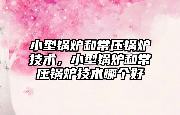 小型鍋爐和常壓鍋爐技術(shù)，小型鍋爐和常壓鍋爐技術(shù)哪個(gè)好