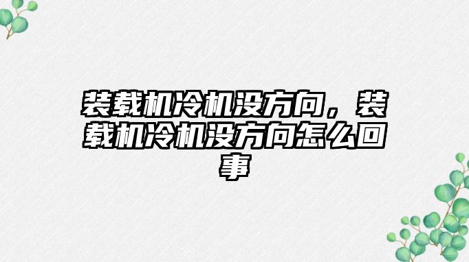 裝載機(jī)冷機(jī)沒方向，裝載機(jī)冷機(jī)沒方向怎么回事