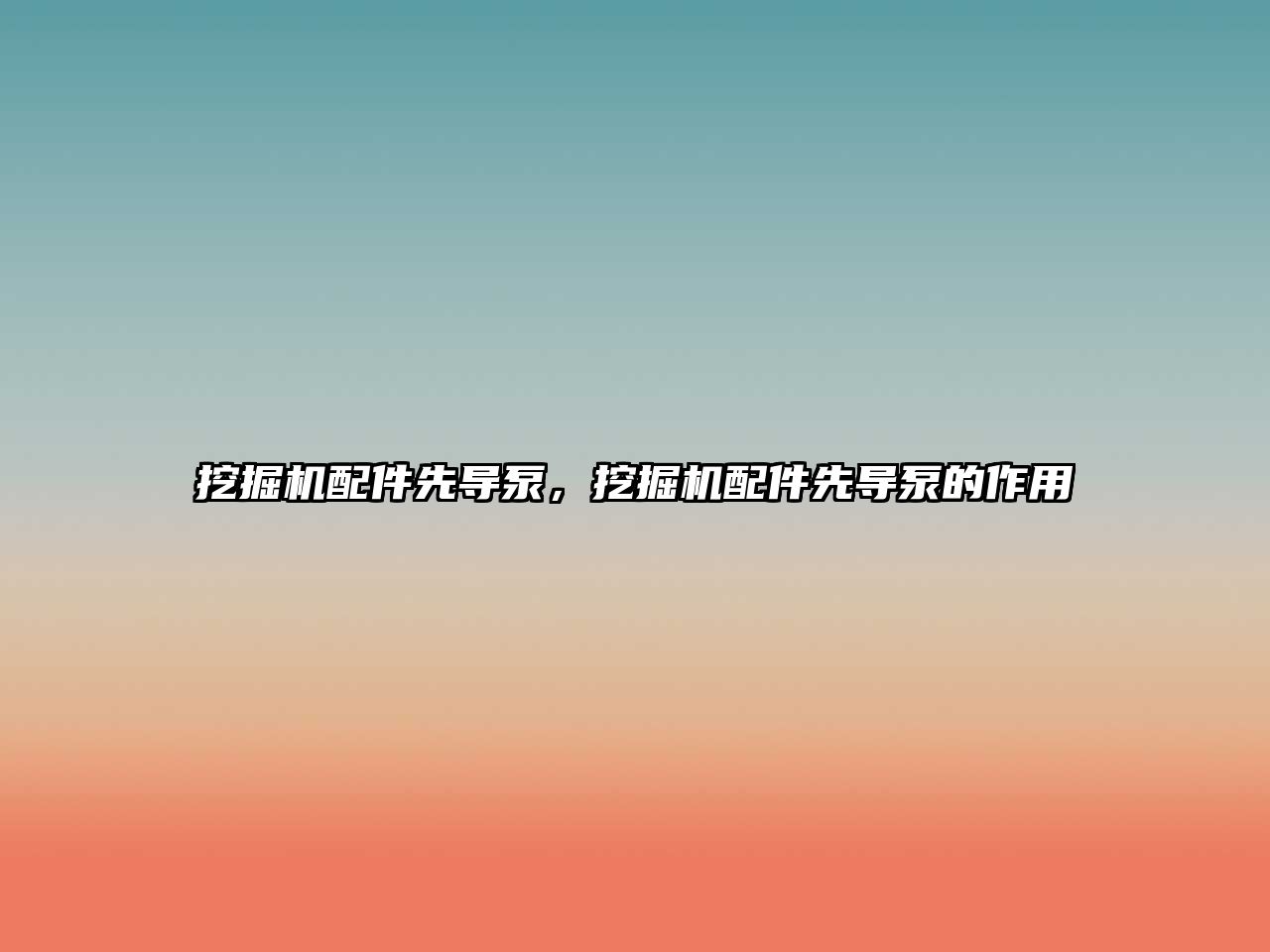 挖掘機(jī)配件先導(dǎo)泵，挖掘機(jī)配件先導(dǎo)泵的作用
